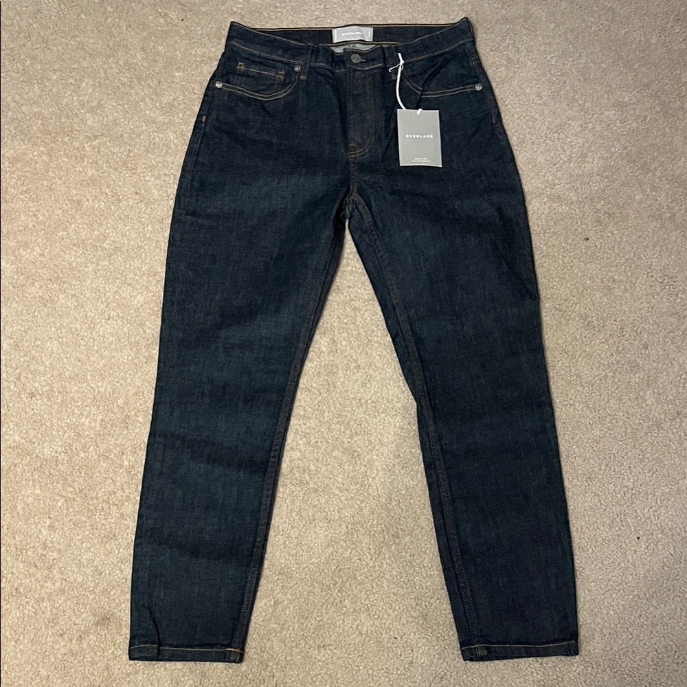 Everlane High-Rise Slim Straight Jeans - Dark Indigo